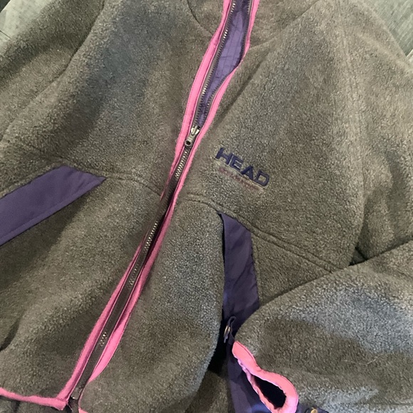 HEAD fleece Gray Jacket with Pink and Purple Accents - Picture 1 of 5